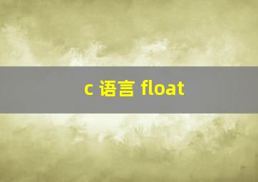 c 语言 float